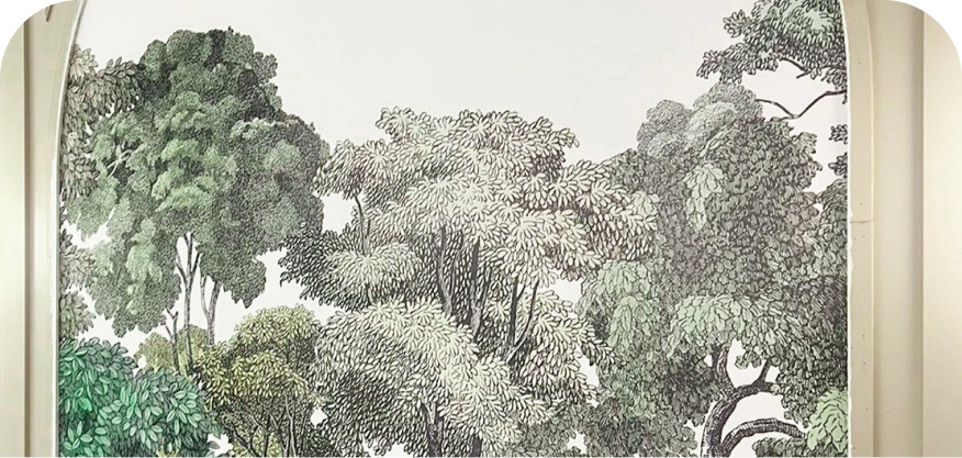 The detail of wallpaper tropical by Honpo